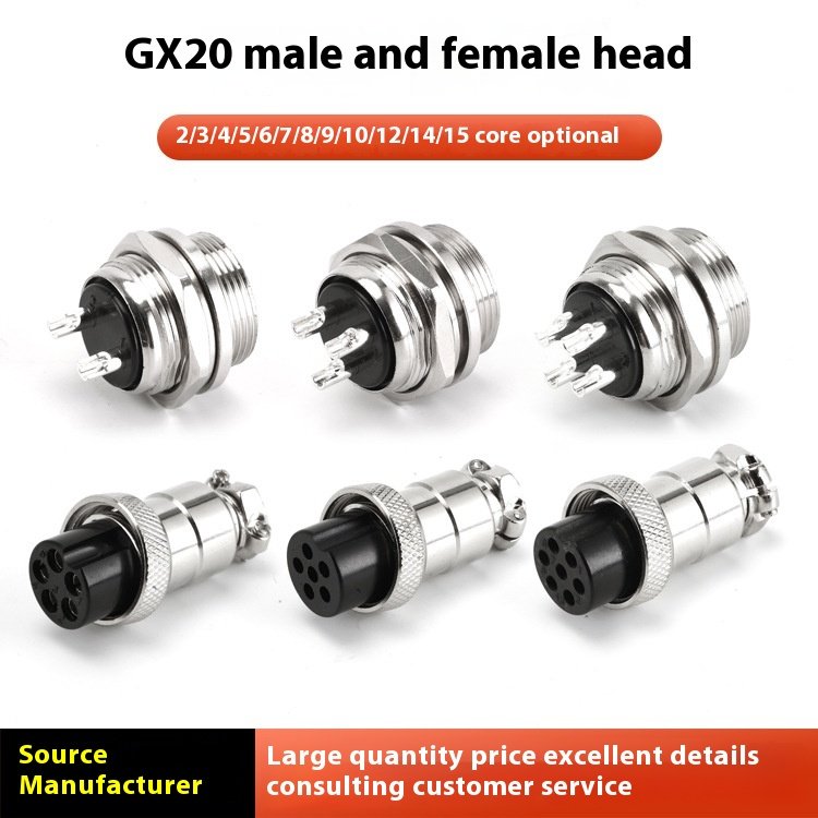 Gx20 Female Docking M19 Aviation Socket Digital Connector Terminal 2-15 Core Plug-In Power Supplies Accessory