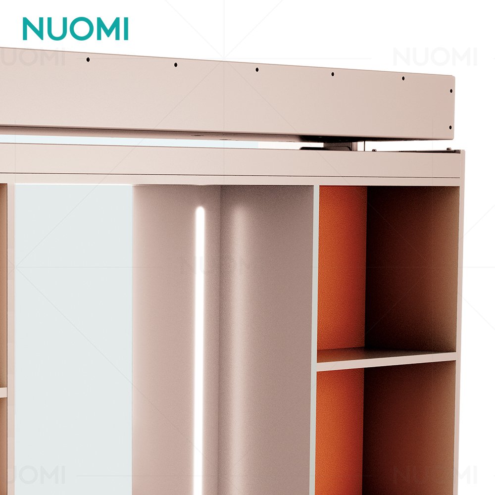 NUOMI Voice-Activated Vanity Unit Bedroom Accessories Jewelry Display Storage Light Smart Lifting Basket Electric Makeup Cabinet