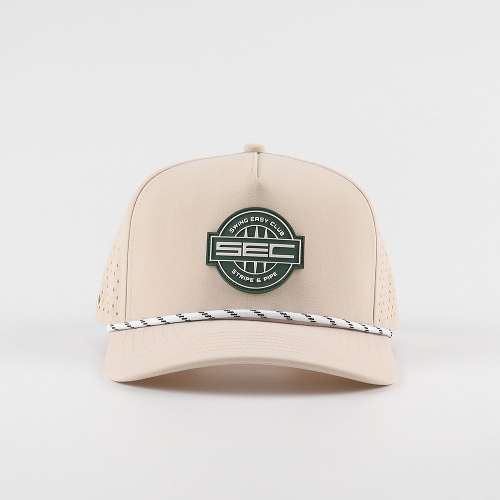 Custom Pvc Rubber logo 5 Panel Sports Snap Back Waterproof Baseball Performance Rope Golf Hat With Magnetic Ball Marker