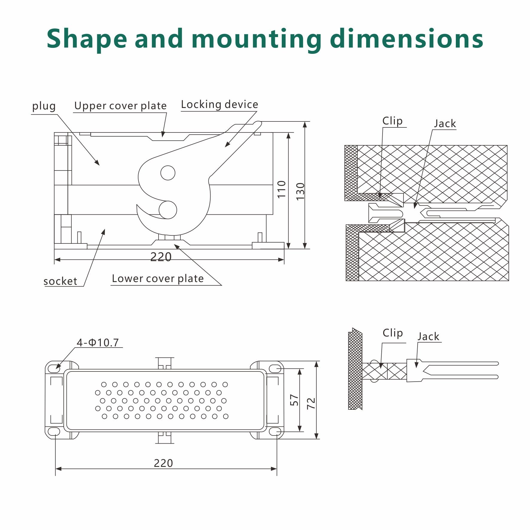 Switchgear High Voltage Vacuum Circuit Breaker(VCB) Parts JZ-58 Secondary Plug From China Factory