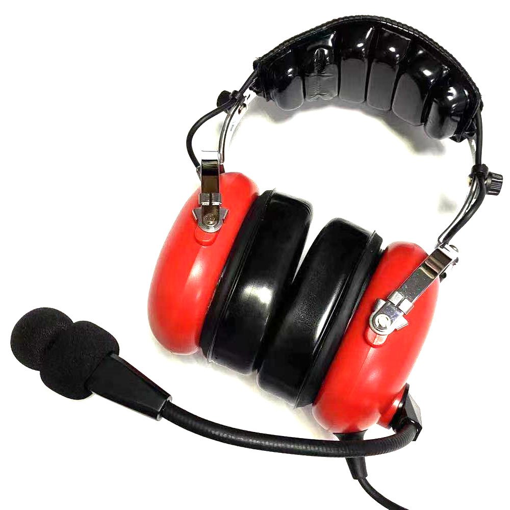 Red Noise Cancelling Aviation Helicopter Headset Noise Reduction Pilot Aviation Headset With 3.5mm Cable for PC Computer