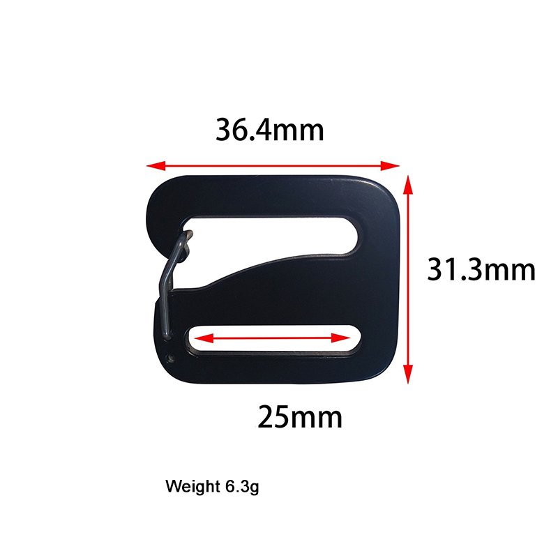 Metal G Hooks Gatekeeper Lock Buckle Outdoor Bags Backpack Strap Adjuster Aluminium Spring G Buckle for Webbing 25mm