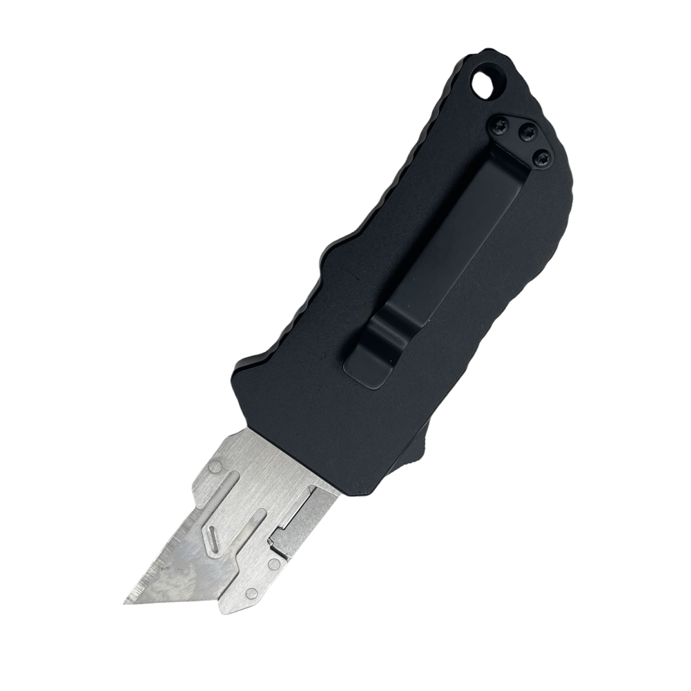 Easy Carrying Portable Box Cutter EDC Razor Double Action Knife Utility Knife Retractable Blade Cutter for Promotion Gift