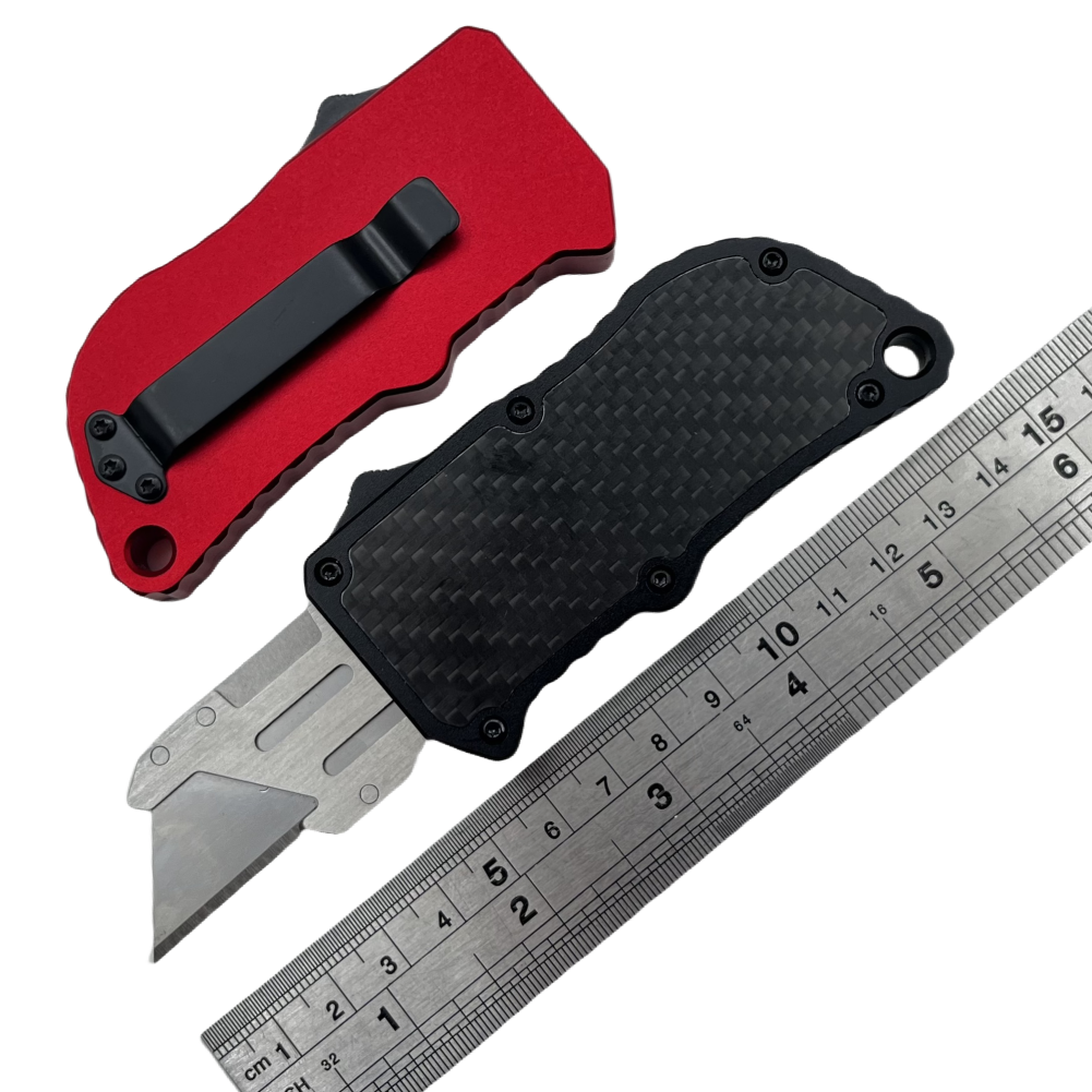 Easy Carrying Portable Box Cutter EDC Razor Double Action Knife Utility Knife Retractable Blade Cutter for Promotion Gift