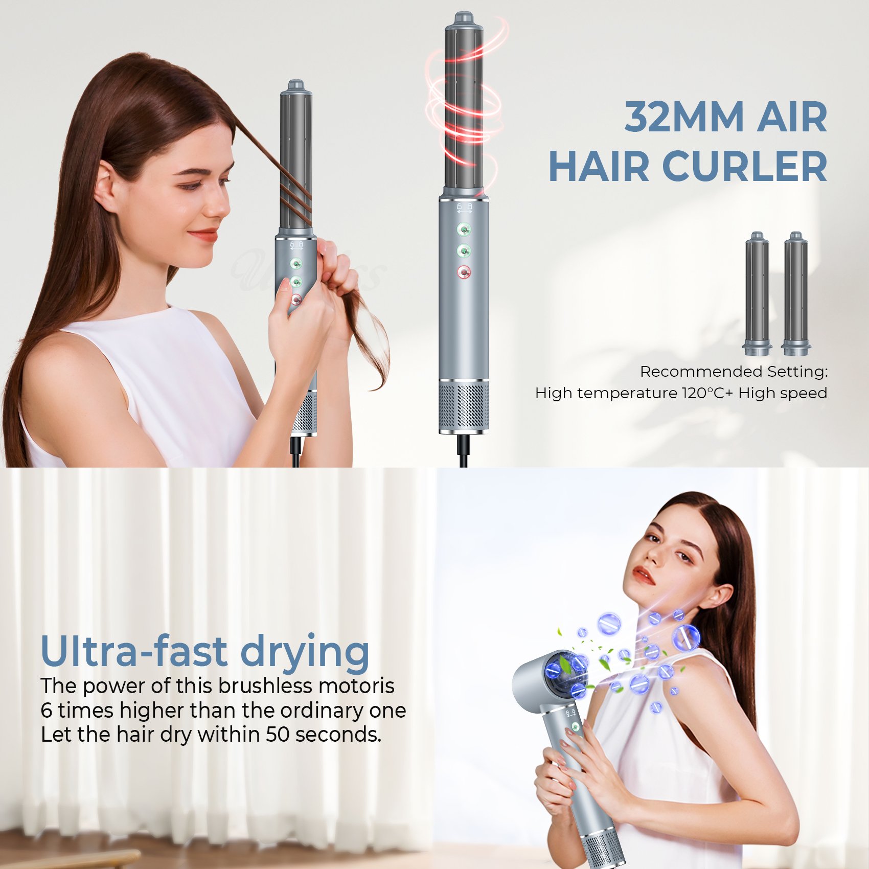 Household 5 in 1 Leafless One Step Comb Ionic Curly Hair Dryer Multi Styler Set Professional Salon Hair Dryer Machine Brush