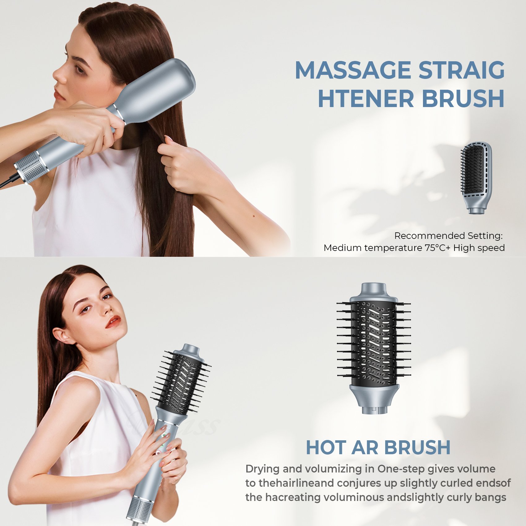 Household 5 in 1 Leafless One Step Comb Ionic Curly Hair Dryer Multi Styler Set Professional Salon Hair Dryer Machine Brush