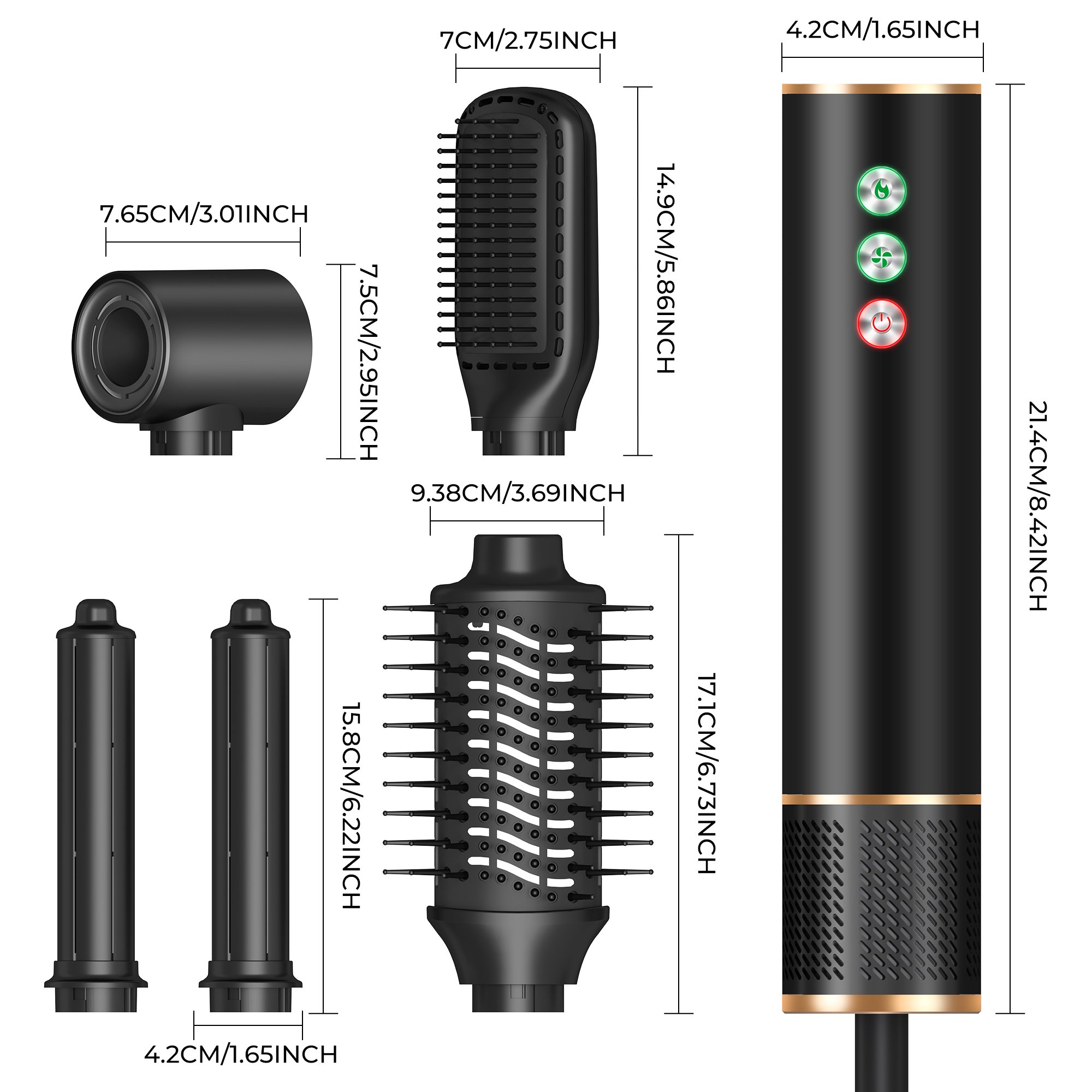 Household 5 in 1 Leafless One Step Comb Ionic Curly Hair Dryer Multi Styler Set Professional Salon Hair Dryer Machine Brush