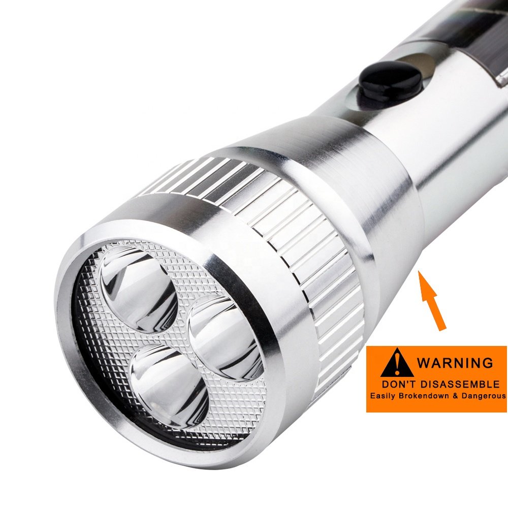 Factory Price Adjustable Solar Light Parts Strong Light Flashlight with Led Torch