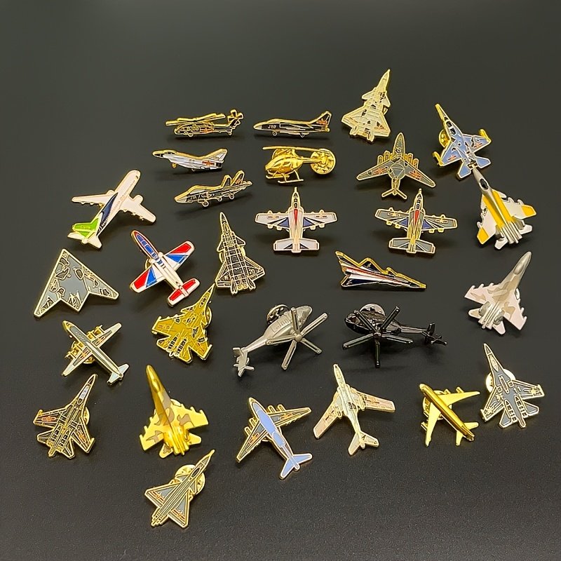 Custom Alloy Airplane Pin Set Aviation Souvenir Enamel Craft for Gift Room Decoration Display Accessories