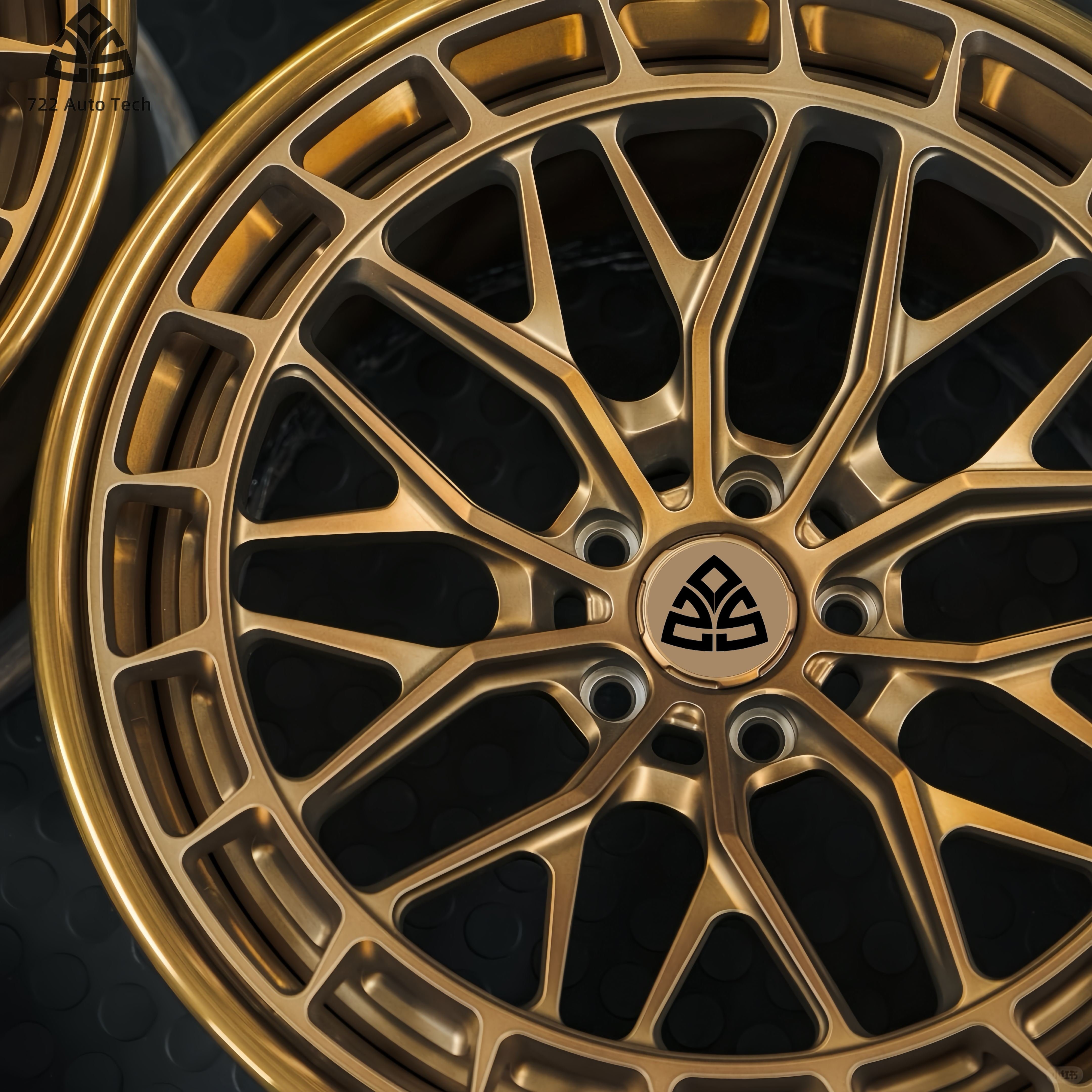 722Auto 18 19 20 21 22 Inch Aviation Aluminum Alloy 6061 Custom PCD5X120 Forged Car Wheels Two-piece Deep Concave Forged Wheels