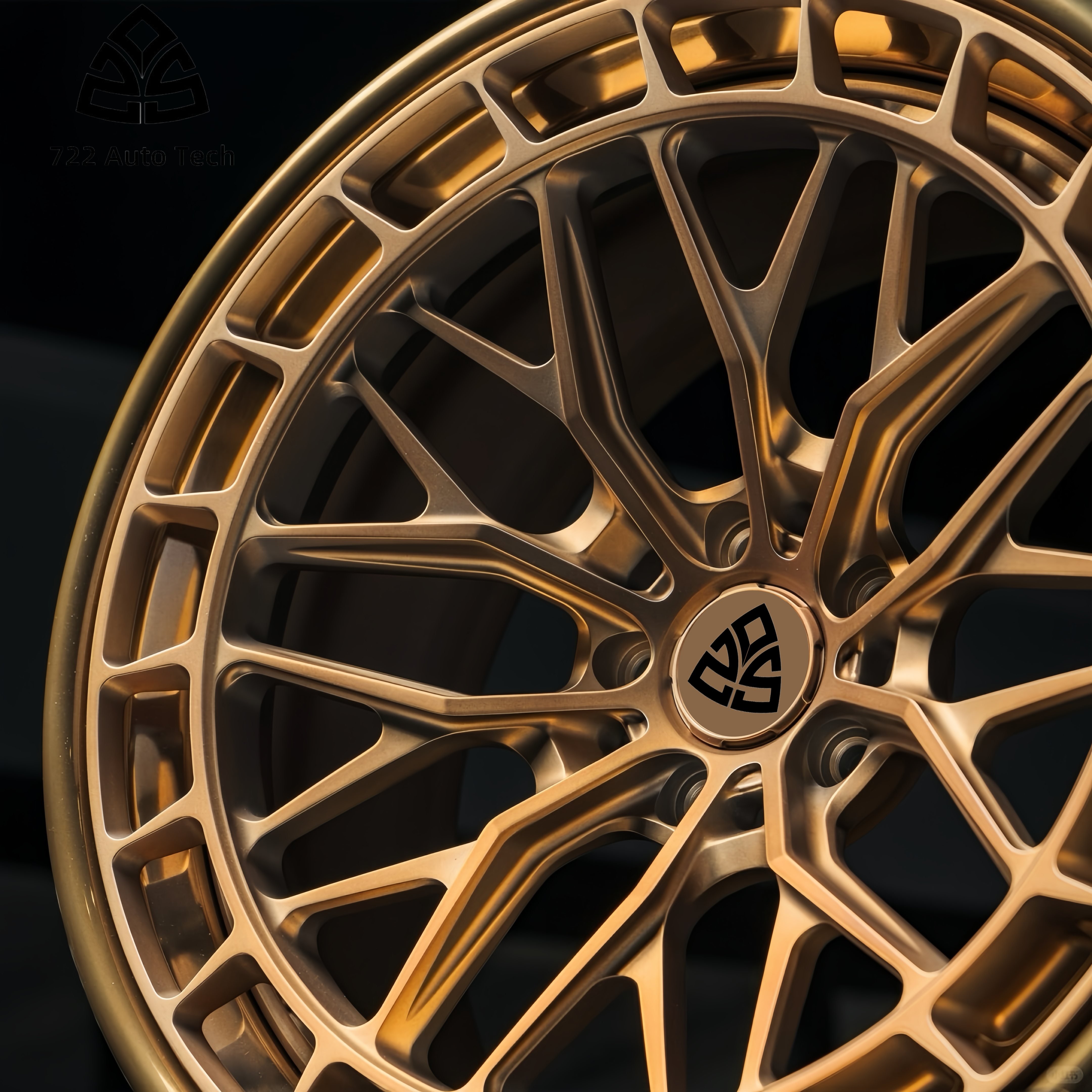 722Auto 18 19 20 21 22 Inch Aviation Aluminum Alloy 6061 Custom PCD5X120 Forged Car Wheels Two-piece Deep Concave Forged Wheels