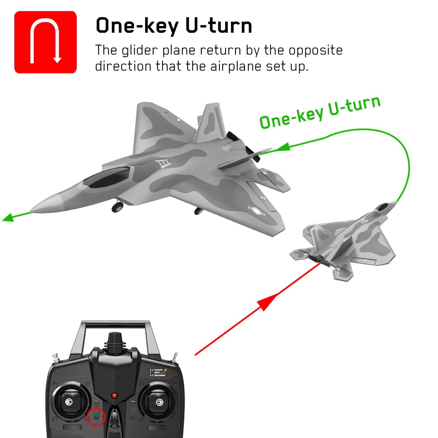 Free Delivery F22 400 4CH Uper Light Small One-key Aerobatic Aircraft Mixed Channel control