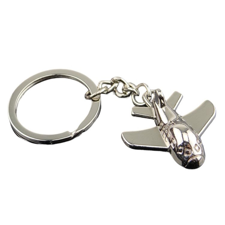 Wholesale Personalize Custom Logo Metal 3D Souvenir Gift Mini Aviation Plane Accessories Key Chain Aircraft Airplane Keychain