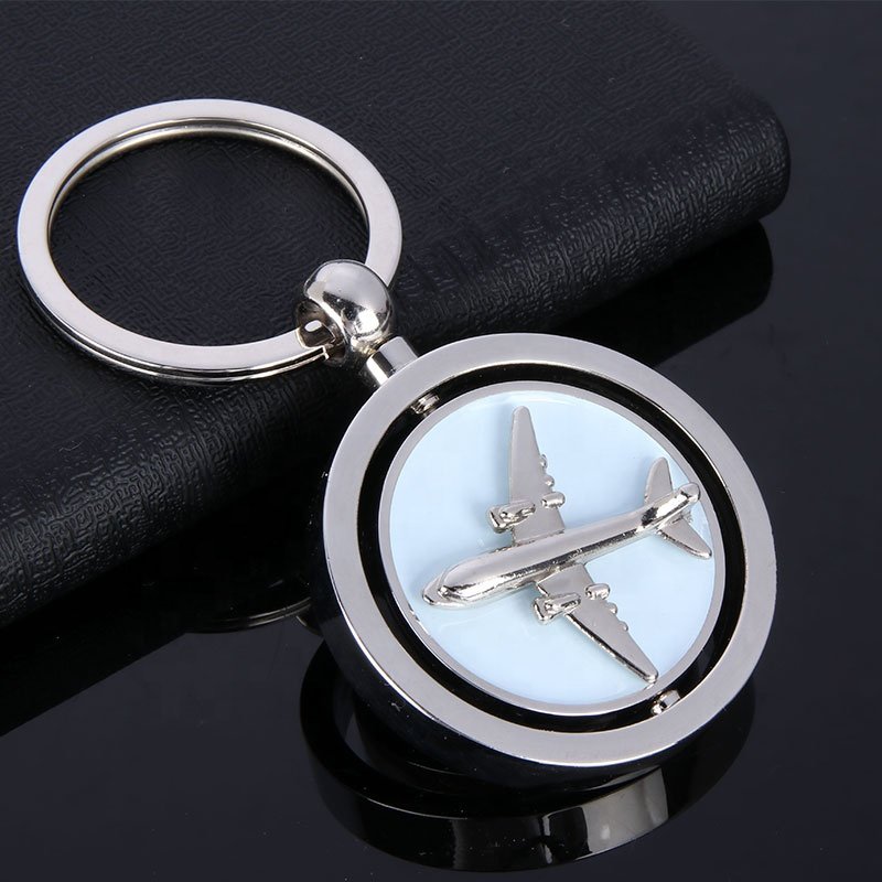 Promotional Gifts Custom Metal Rotatable Keychain Spinning Airplane Keychain