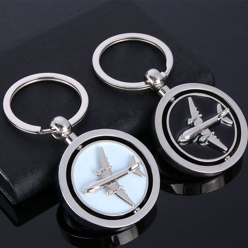 Promotional Gifts Custom Metal Rotatable Keychain Spinning Airplane Keychain