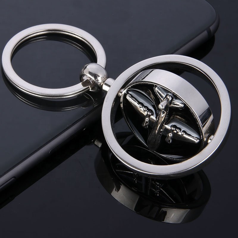 Promotional Gifts Custom Metal Rotatable Keychain Spinning Airplane Keychain