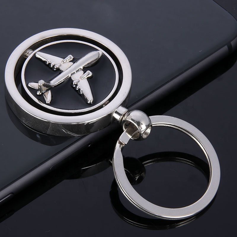 Promotional Gifts Custom Metal Rotatable Keychain Spinning Airplane Keychain