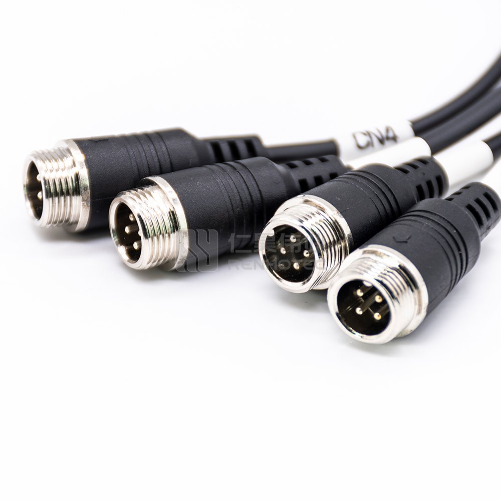 Splitter M12 Wire Connector 12Pin Female to 4 GX12 4Pin Male Manufacture a Code Aviation Waterproof Cable