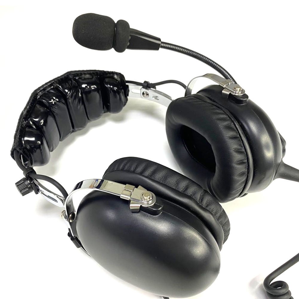 Black Noise Cancelling Aviation Helicopter Headset Noise Reduction Pilot Aviation Headset With U-174U Connector