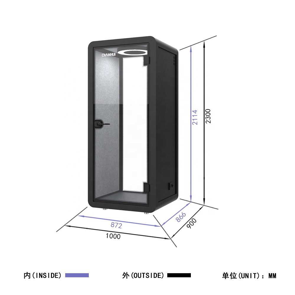 Aviation Grade Aluminum Sheet Pod Homes Steel Frame Glass Movable Office Booth 35db Sound Proof Modern Telephone Booth