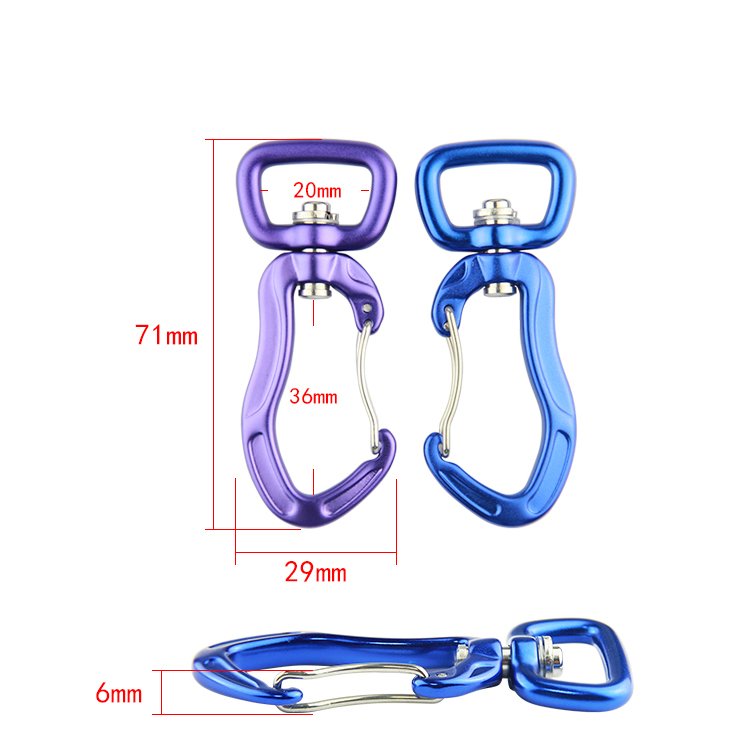 200kg Pulling Force Swivel Eye Snap Hook Carabiner Hardware Aluminum Alloy Outdoor Pet Accessories Rigging Fittings Snap Hook