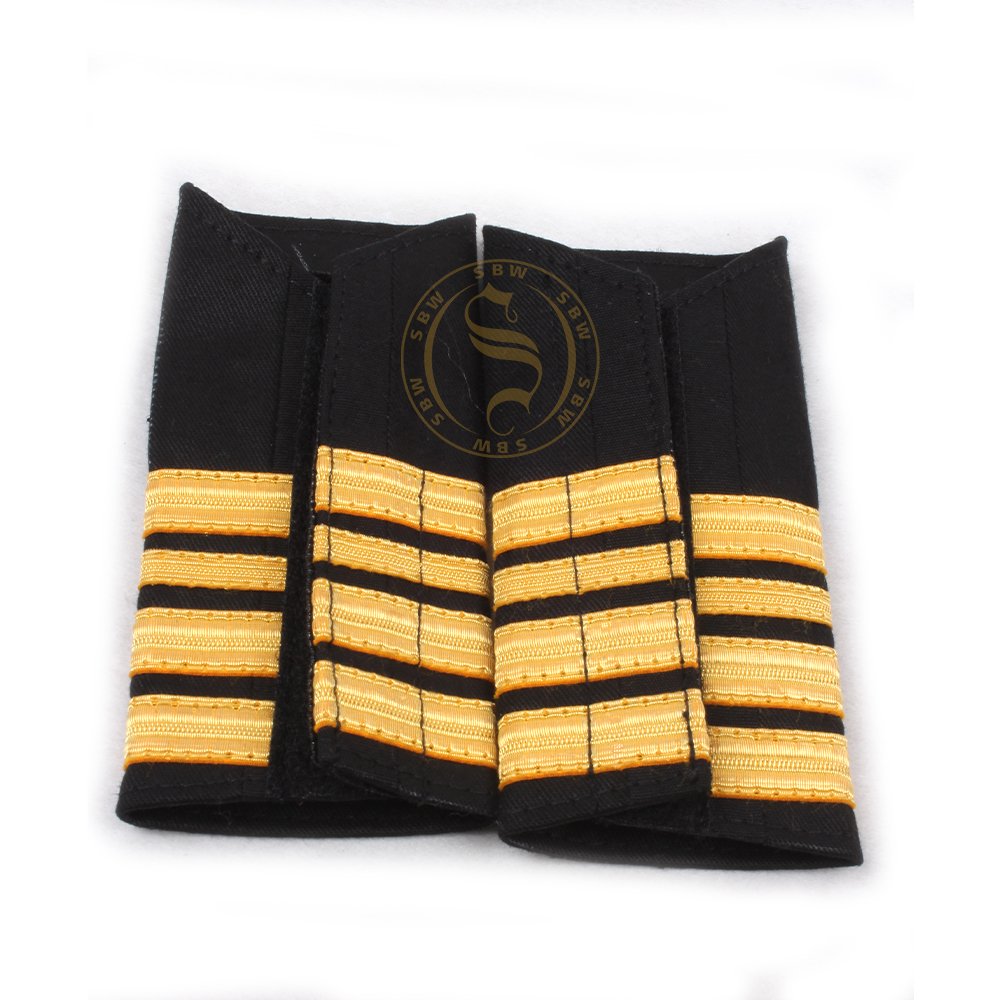 Customized Design Ceremonial Pilot Uniform Accessories Best Quality Shoulder Board Strap Epaulettes Rank Accessory Set