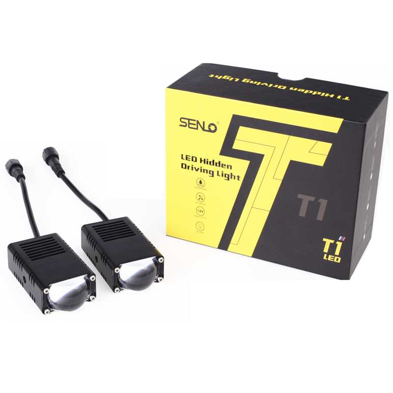 Senlo T1 Plus Car LED Headlight 50W Projector Fog Light Angel Eyes Devil Eyes Mini Driving Lights for Motorcycle Accessories