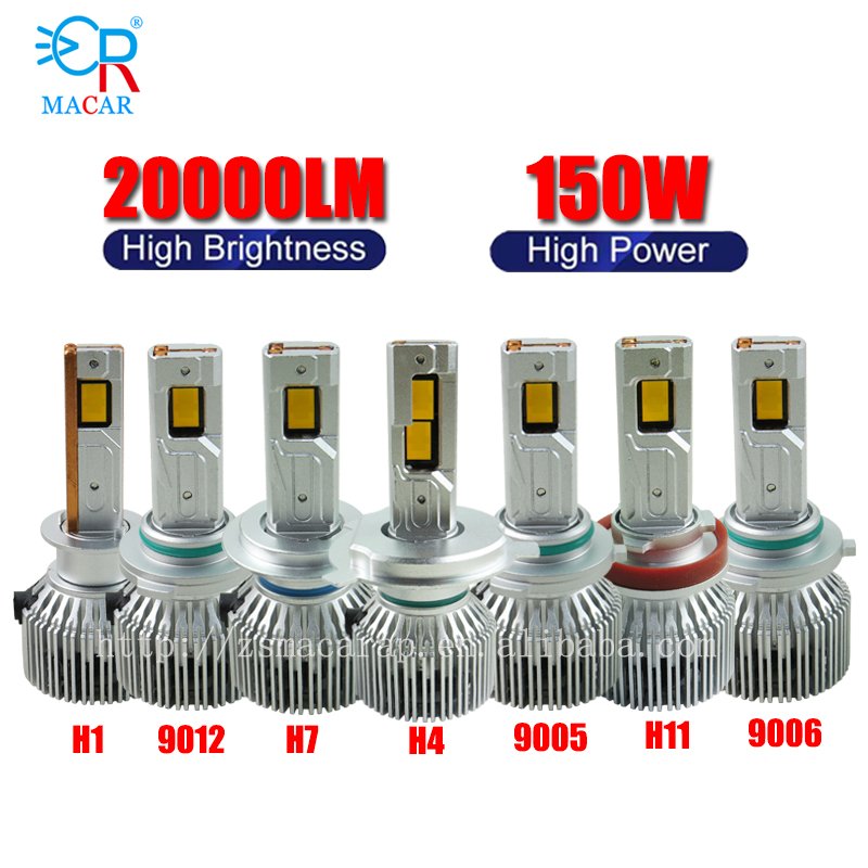 MACAR M70 Car Single Light LED High Power 150W Driver Headlight Car H4 H7 H11 9005 9006 LED Car Lamp