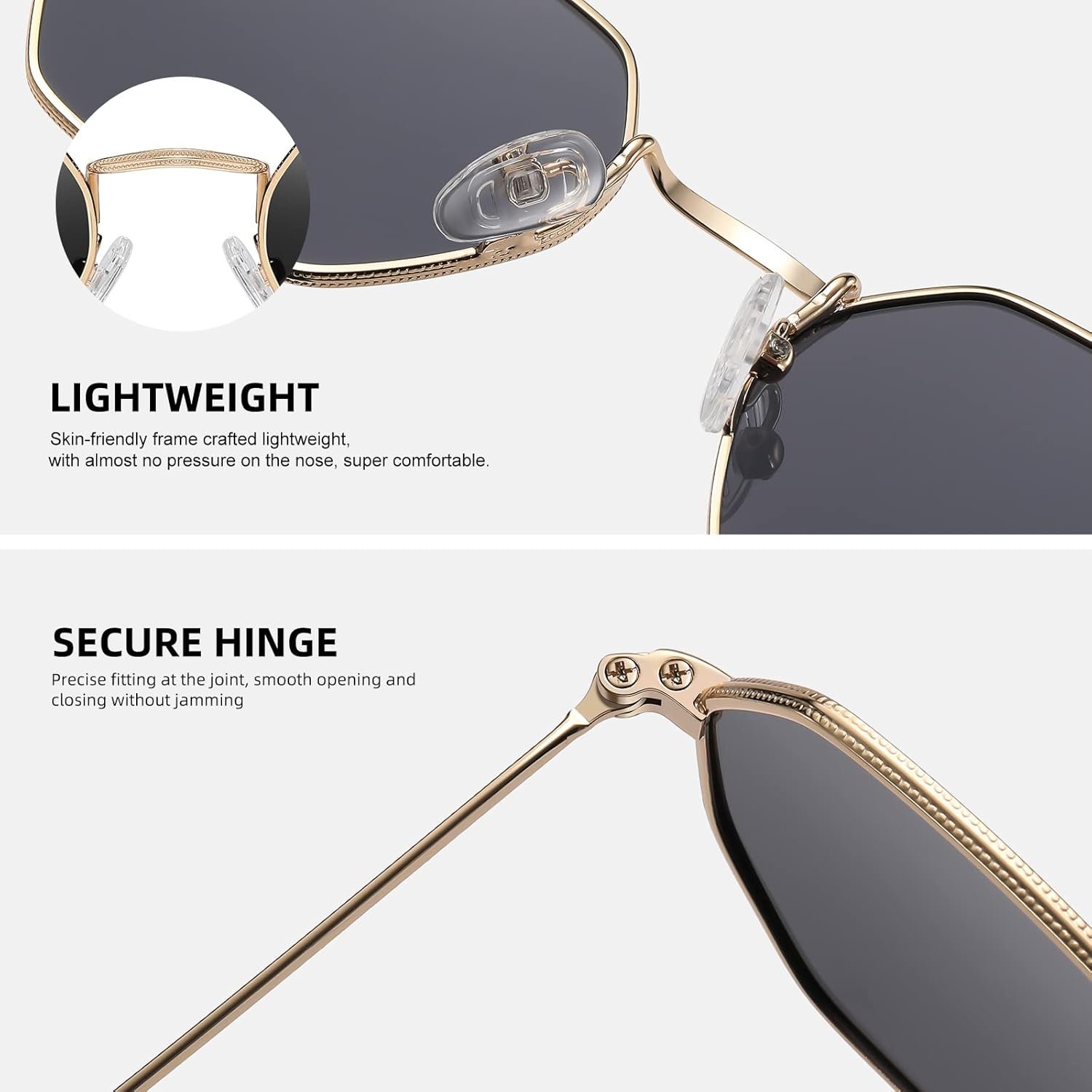 Flat Lens Men Classic Retro Trendy Metal Frame Polygon Sun Glasses RB3556N Small Octagonal Polarized Sunglasses for Women