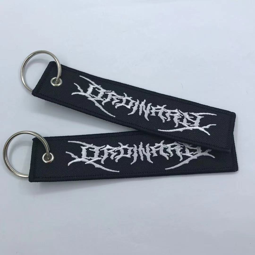 Custom Logo Anime Flight Key Tags Lanyard Embroidery Woven Sublimated Iron Fabric Keychain Keys Promotional Aviation Accessory