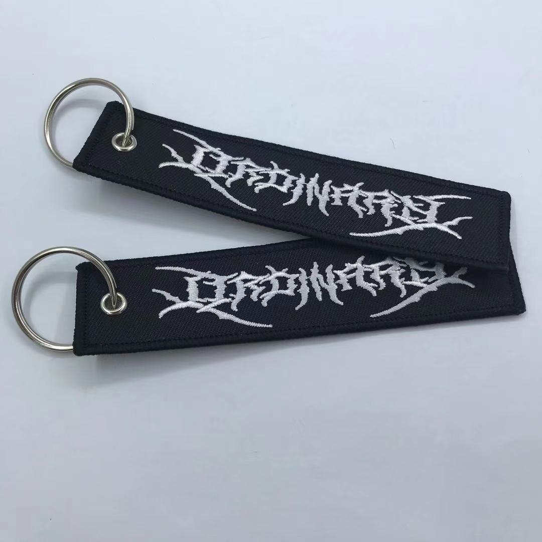 Custom Logo Anime Flight Key Tags Lanyard Embroidery Woven Sublimated Iron Fabric Keychain Keys Promotional Aviation Accessory