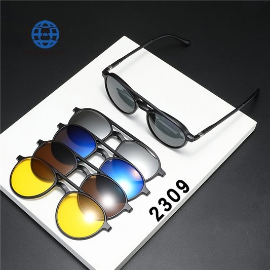 Teenyoun Factory Wholesale Ready Stock Frames Glasses With Sunglasses Polarized Magnetic Clip on Sunglasses for Men