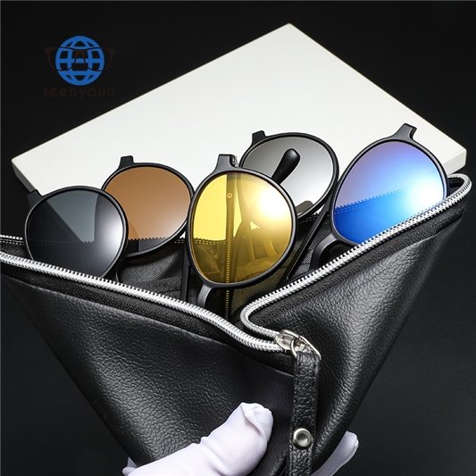 Teenyoun Factory Wholesale Ready Stock Frames Glasses With Sunglasses Polarized Magnetic Clip on Sunglasses for Men