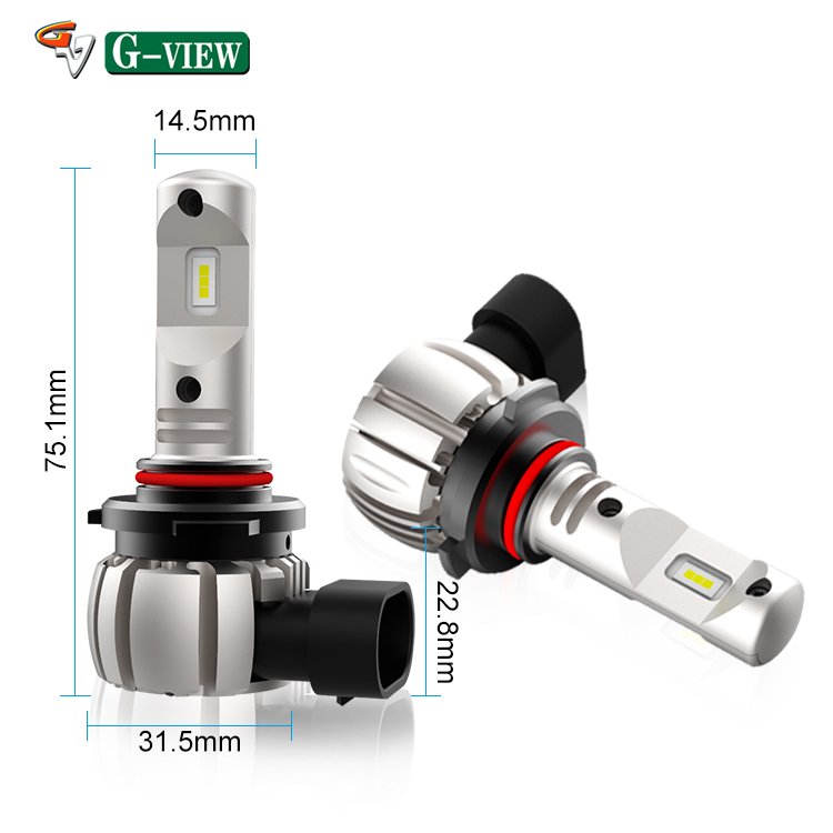 Gview Novel Design GA7035 Fanless Auto Led Fog Lights Tricolors Car Led Bulbs 9005 9006 Led Headlight Bulbs for Car Accessories