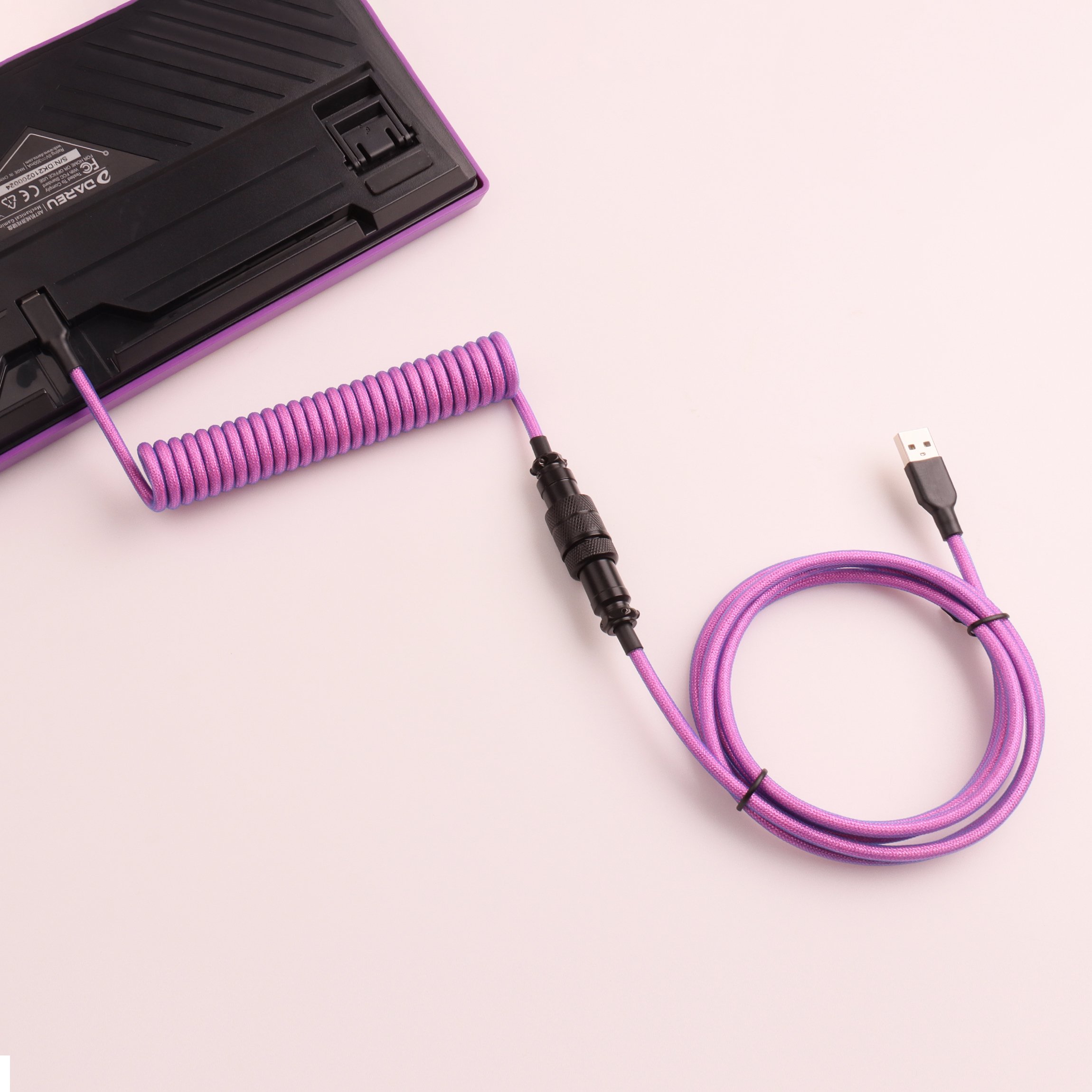 Gx16 5 Pin Socket Male and Female Aviation Parts USB C Coiled Cable Type c Mechanical Keyboard Cable