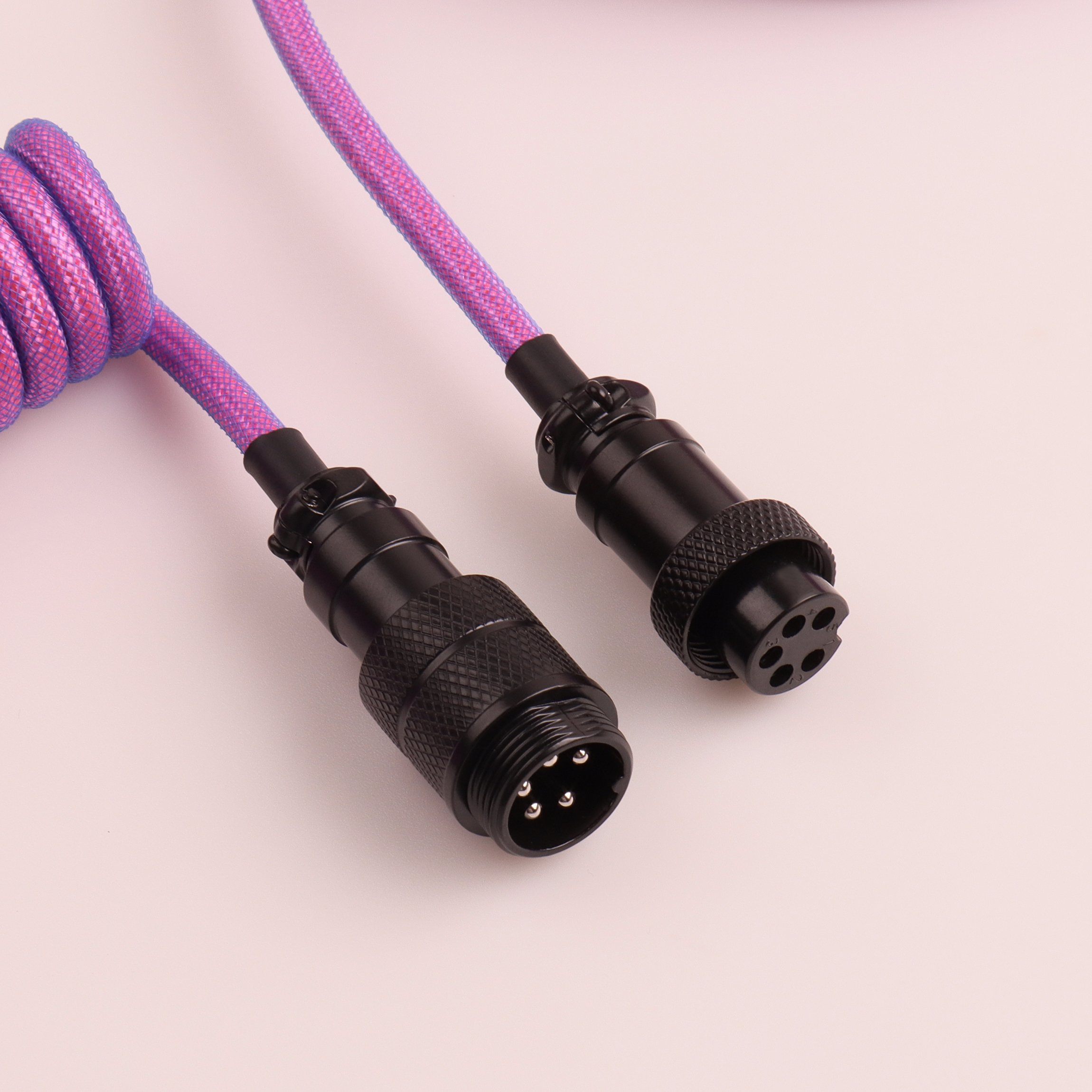 Gx16 5 Pin Socket Male and Female Aviation Parts USB C Coiled Cable Type c Mechanical Keyboard Cable