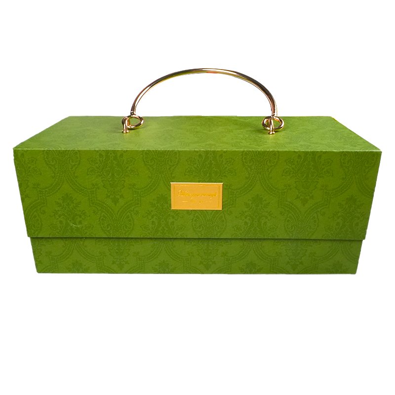 private label custom jewelry gift packaging magnetic green luxury gift party packs magnetic lid boxes with lace ribbon and metal