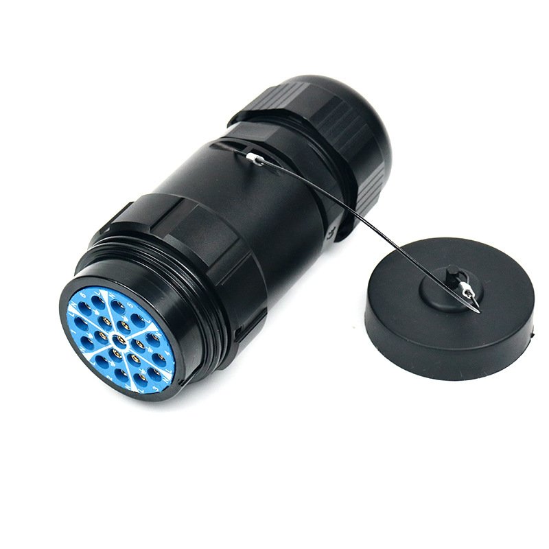 19-Core Male Female Aviation Plug Gold-Plated Copper Needle Stage Light Signal Waterproof Plug with Distribution Box