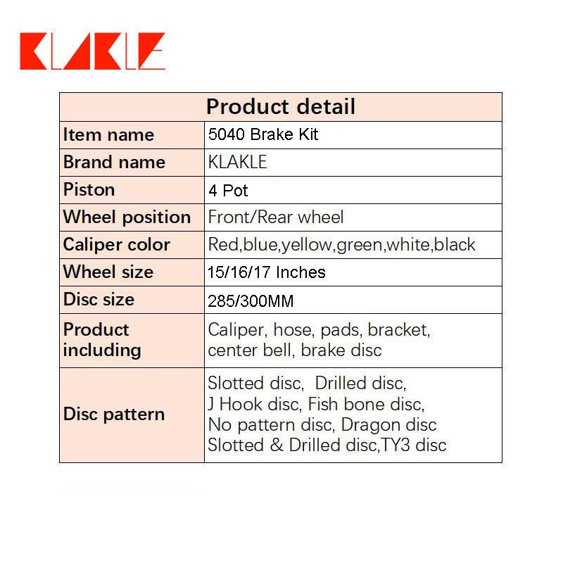 KLAKLE Automotive Parts & Accessories Racing Brake Kits 5040 300*28MM Big Brake Disc for Peugeot 206