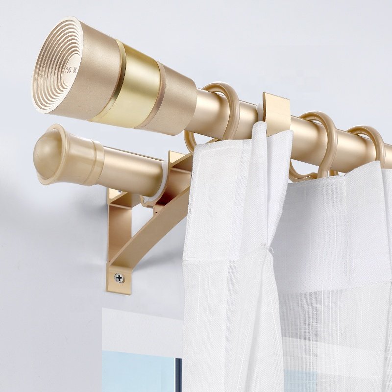 Luxury Simple Gold Aluminum Curtain Pull Rail Window Curtain Poles Tracks & Accessories