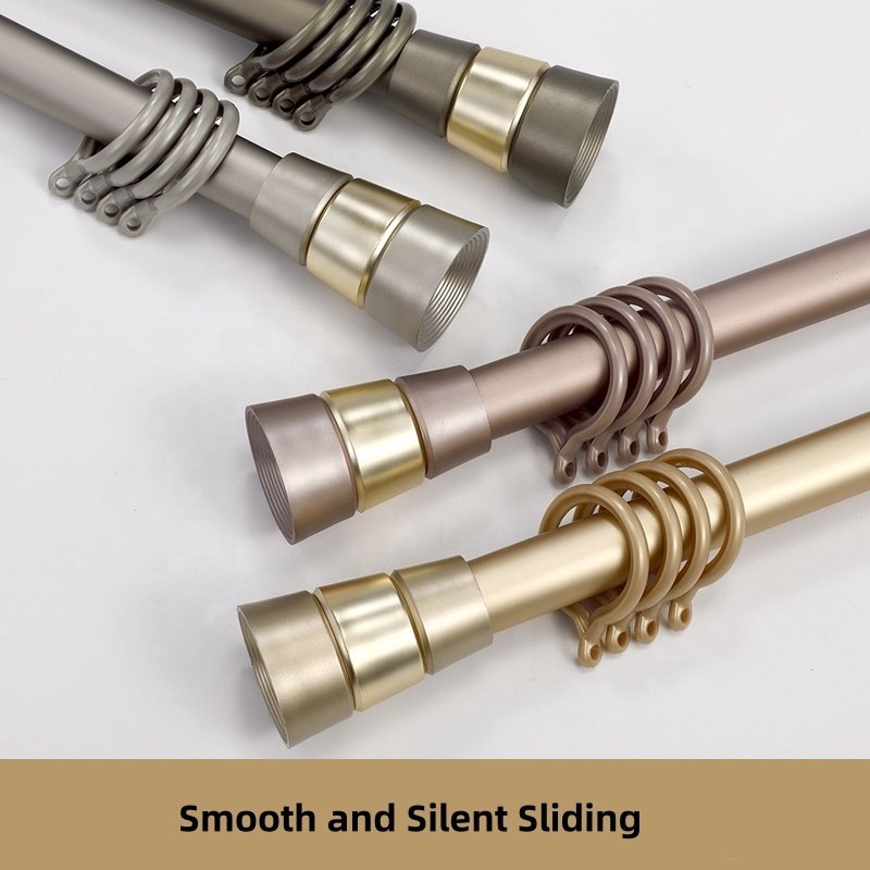 Luxury Simple Gold Aluminum Curtain Pull Rail Window Curtain Poles Tracks & Accessories