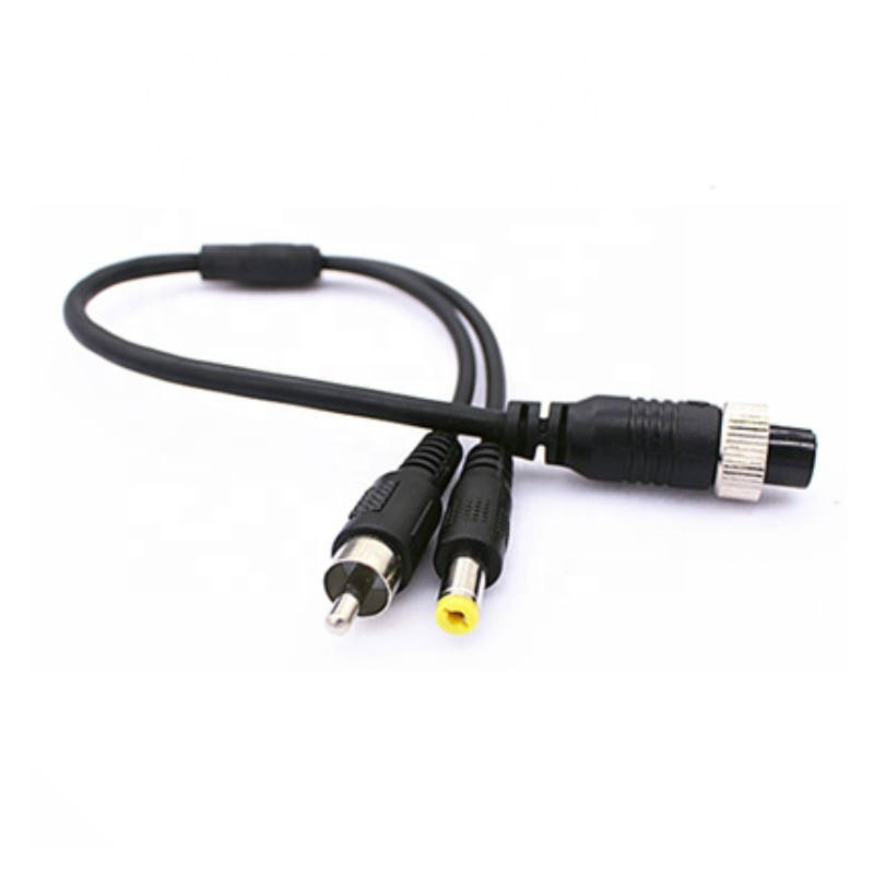 Wholesale Vehicle-Mounted Aircraft Carrier to RCA DC Adapter Cable DVR Connection 2Way Wire for Aviation Connector Accessories