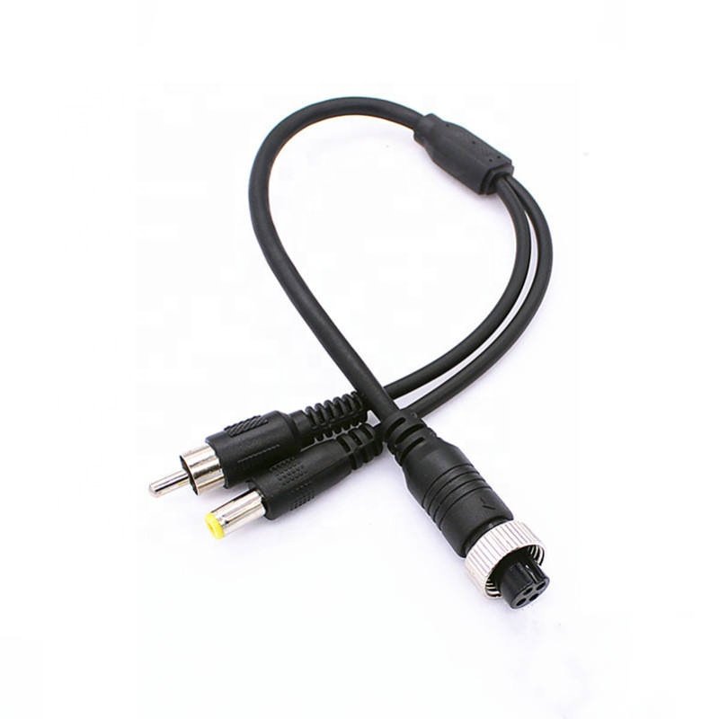 Wholesale Vehicle-Mounted Aircraft Carrier to RCA DC Adapter Cable DVR Connection 2Way Wire for Aviation Connector Accessories