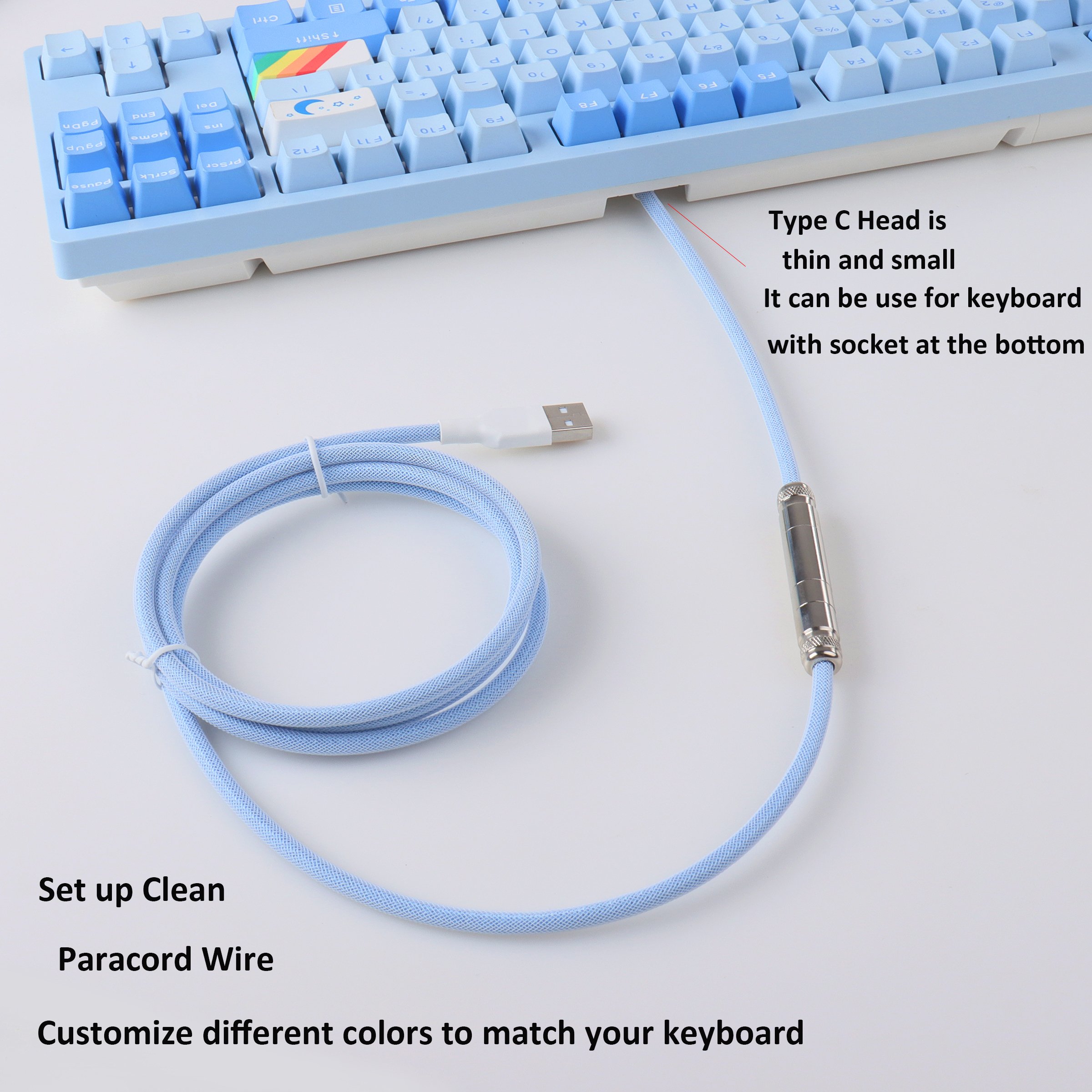 Mini Xlr aviator Connector Keyboard Usb c Cable for Mechanical Gaming Keyboard Accessories Keyboard Coiled Cable