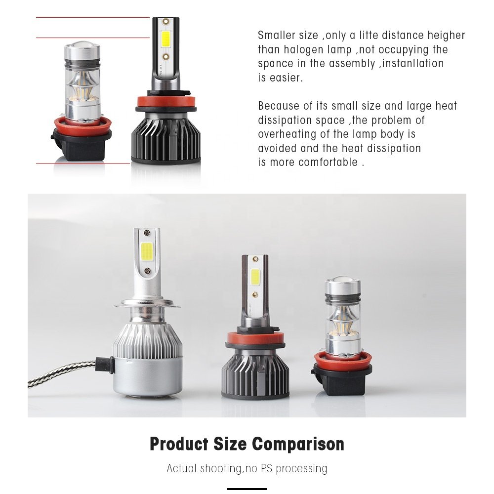RUTENSE Quality Car LED Headlight S6 H4 H7 Car Bulb High Power 38W 6000K Auto Lighting System Car Headlamp