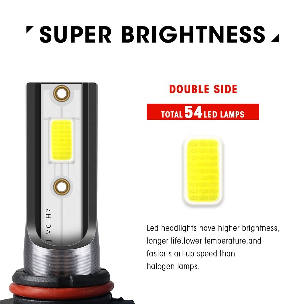 RUTENSE Quality Car LED Headlight S6 H4 H7 Car Bulb High Power 38W 6000K Auto Lighting System Car Headlamp