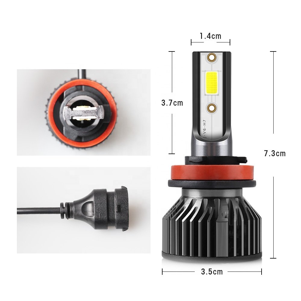 RUTENSE Quality Car LED Headlight S6 H4 H7 Car Bulb High Power 38W 6000K Auto Lighting System Car Headlamp