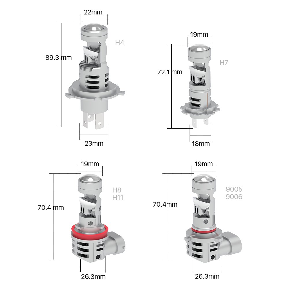 OEM Factory Price H7 H18 Mini Led Projector Lens Car Headlight Bulb 80W Canbus 10000LM H4 H19 H8 H11 9005 9006 12V Auto LED Lamp