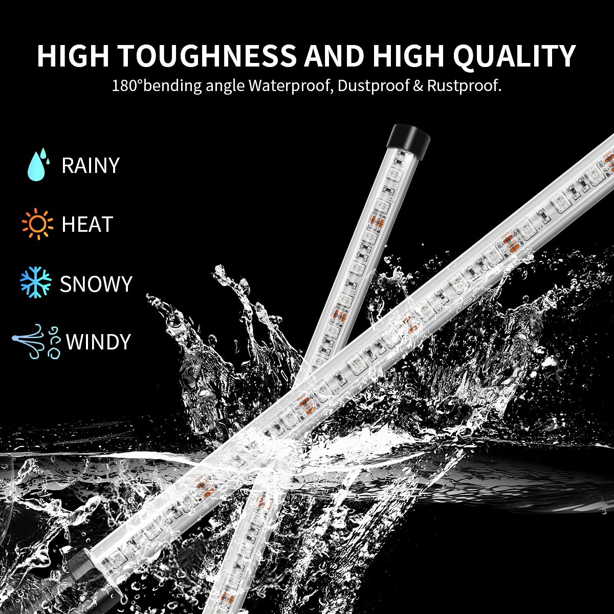 Wholesale RGB LED Whip Light Strip Strip Antenna Flexible Flag Chasing Light Decorative Universal Accessory for All Terrain UTV