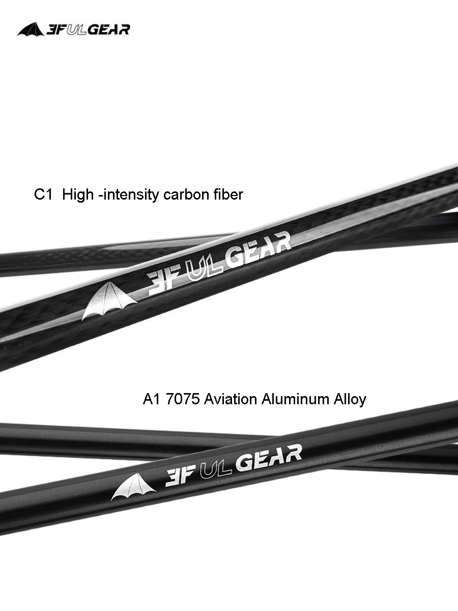 1pc 3F GEAR Ultralight Hiking 135cm Carbon Fiber/Aluminum Walking Climbing Stick Length Adjustable Hiking Accessories